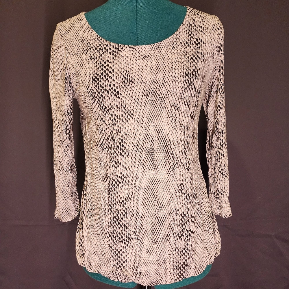 Rose & Olive Monochrome Snake Print Blouse